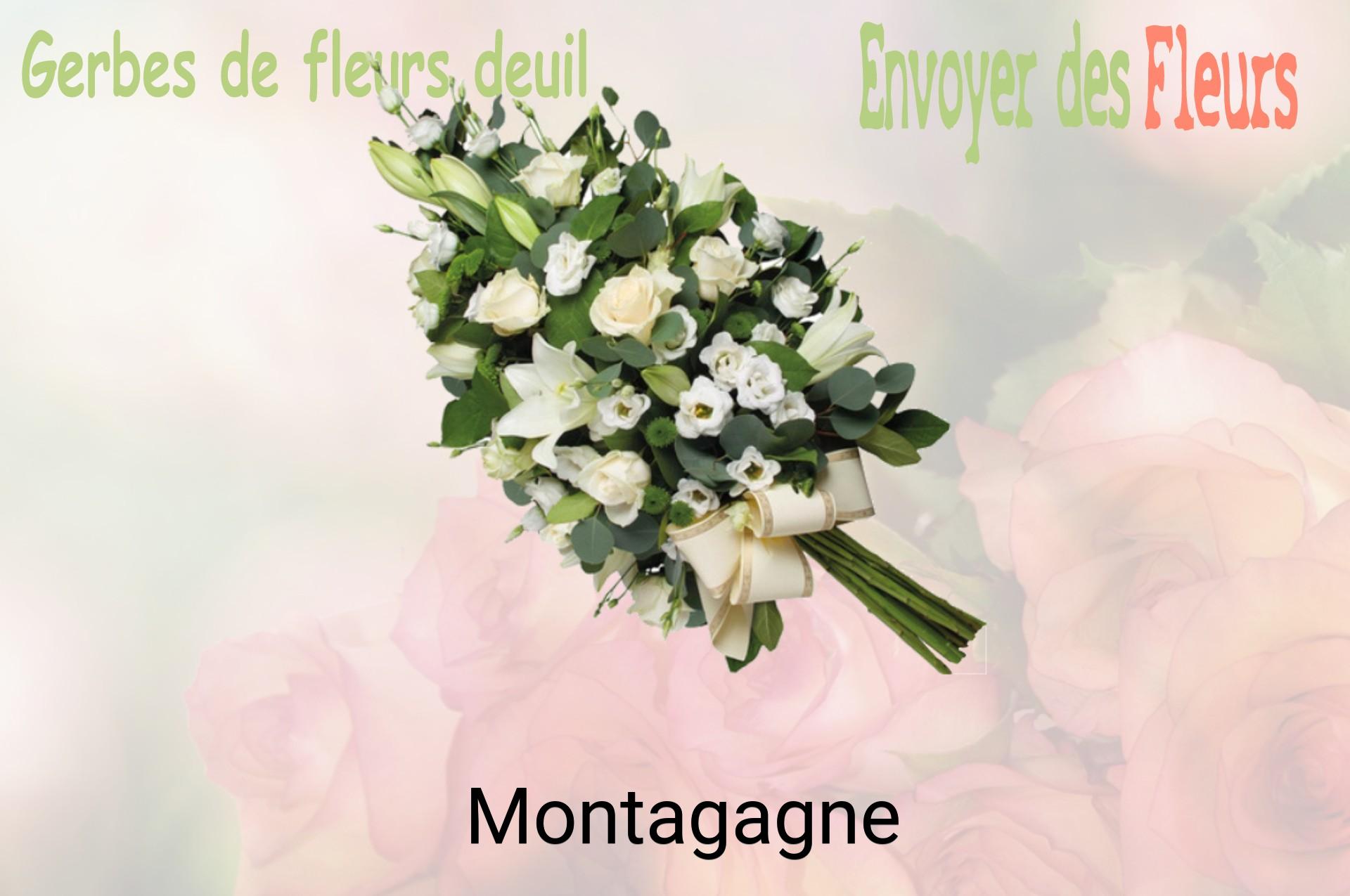 Gerbe de fleurs de deuil livrée à Montagagne